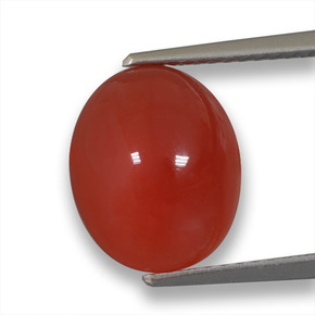 Agata naturale arancione da 4,64 ct, taglio ovale, traslucido