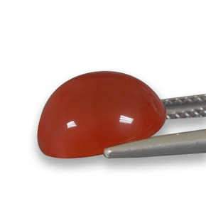 Agata naturale arancione da 4,64 ct, taglio ovale, traslucido