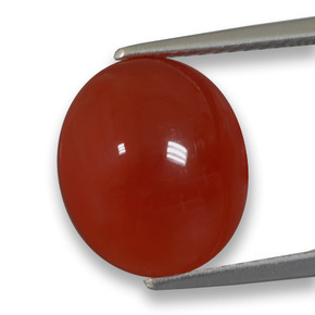 Agata naturale rosso da 5,87 ct, taglio ovale, traslucido