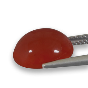 Agata naturale rosso da 5,87 ct, taglio ovale, traslucido