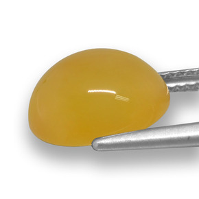 Agata naturale dorato da 4,82 ct, taglio ovale, traslucido