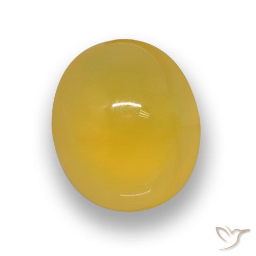 Agata Giallo intenso naturale da 6.00 ct, Taglio ovale, Traslucido