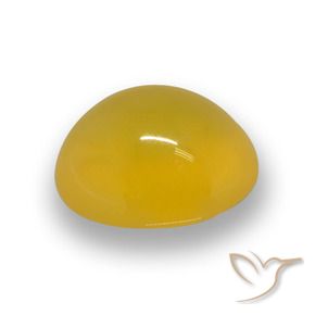 Agata Giallo intenso naturale da 6.00 ct, Taglio ovale, Traslucido