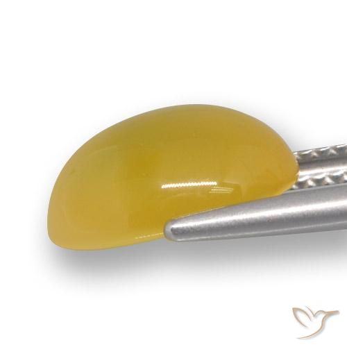Agata Giallo miele naturale da 4.47 ct, Ovale, Traslucido