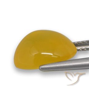 Agata Giallo intenso naturale da 4.74 ct, Ovale, Traslucido