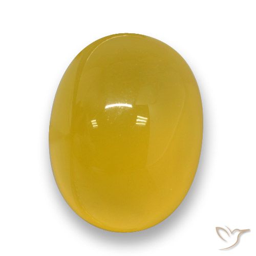 Agata Giallo intenso naturale da 5.49 ct, Ovale, Traslucido
