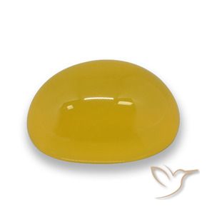 Agata Giallo intenso naturale da 5.49 ct, Ovale, Traslucido