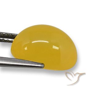 Agata Giallo intenso naturale da 5.49 ct, Ovale, Traslucido