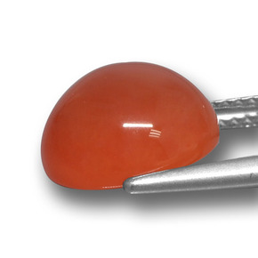 Agata naturale rosso da 5,61 ct, taglio ovale, traslucido