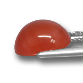 Agata Rosso medio naturale da 4.68 ct, Taglio ovale, Traslucido