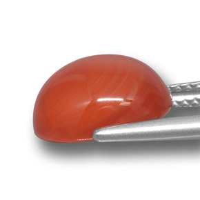 Agata Arancione naturale da 5.38 ct, Taglio ovale, Traslucido