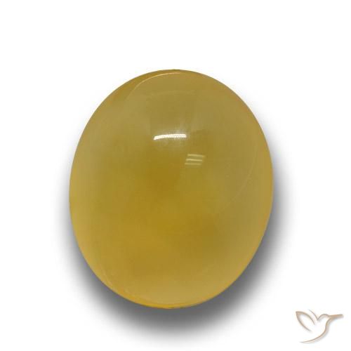 3.38ct Naturale Giallo intenso Agata, Ovale, Traslucido