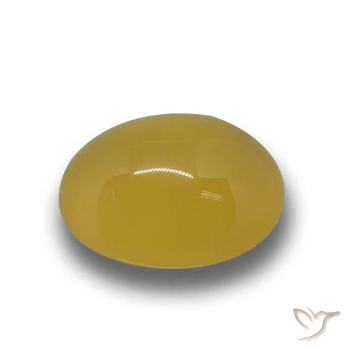 Agata Giallo intenso naturale da 3.38 ct, Ovale, Traslucido