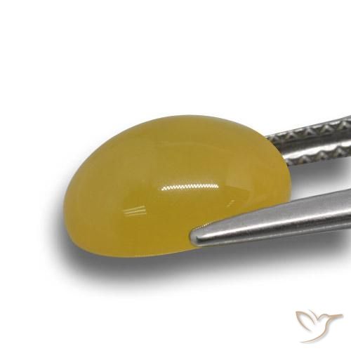 Agata Giallo intenso naturale da 3.38 ct, Ovale, Traslucido