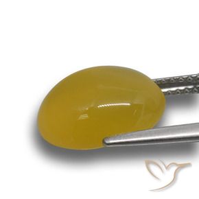 Agata Giallo intenso naturale da 5.23 ct, Ovale, Traslucido
