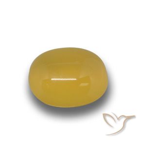 Agata Giallo intenso naturale da 4.43 ct, Ovale, Traslucido