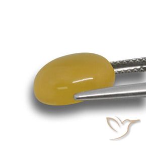 Agata Giallo intenso naturale da 4.43 ct, Ovale, Traslucido