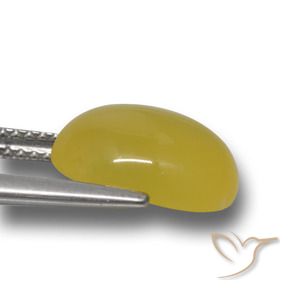 Agata Giallo medio-chiaro naturale da 4.38 ct, Ovale, Traslucido