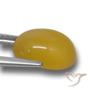 Agata Giallo miele naturale da 4.40 ct, Ovale, Traslucido