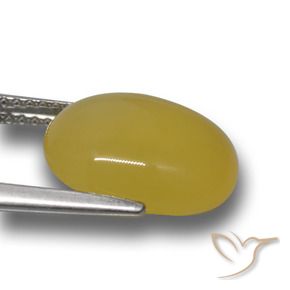 Agata Giallo medio naturale da 5.07 ct, Ovale, Traslucido