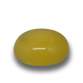Agata naturale giallo da 5,42 ct, taglio ovale, traslucido