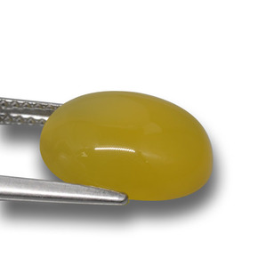Agata naturale giallo da 5,42 ct, taglio ovale, traslucido