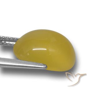 Agata Giallo intenso naturale da 6.15 ct, Ovale, Traslucido