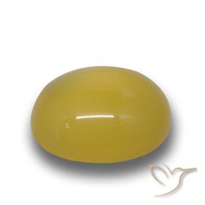 Agata naturale giallo da 6,30 ct, taglio ovale, traslucido