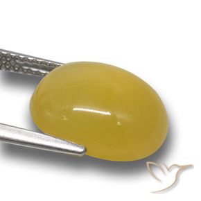 Agata naturale giallo da 6,30 ct, taglio ovale, traslucido