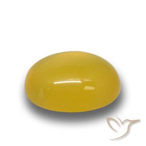 Agata Giallo intenso naturale da 4.28 ct, Ovale, Traslucido