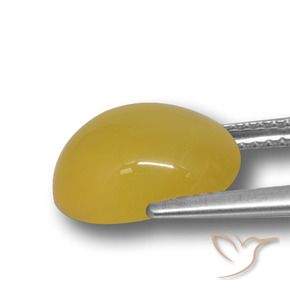 Agata Giallo intenso naturale da 4.67 ct, Ovale, Traslucido