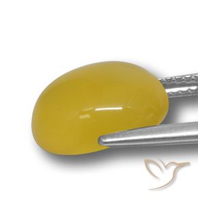 Agata Giallo intenso naturale da 5.57 ct, Ovale, Traslucido