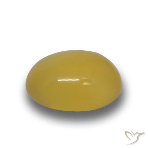 Agata Giallo miele naturale da 3.96 ct, Ovale, Traslucido