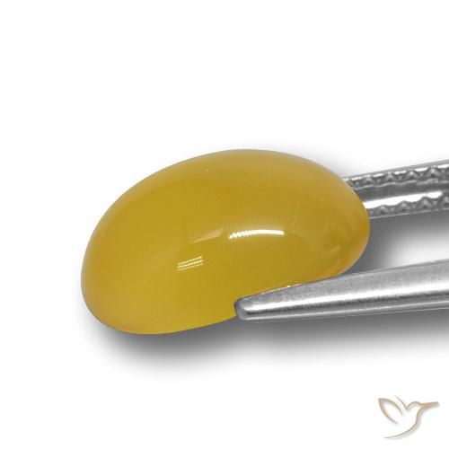 Agata Giallo miele naturale da 3.96 ct, Ovale, Traslucido