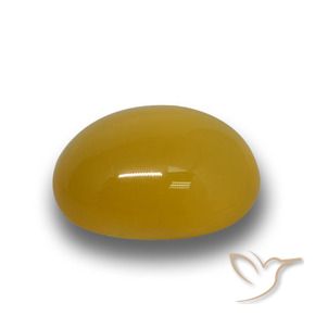 Agata Giallo intenso naturale da 4.47 ct, Ovale, Traslucido