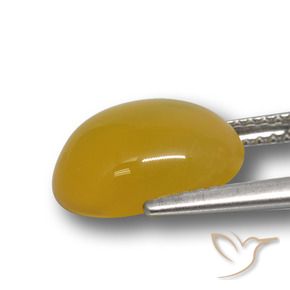 Agata Giallo intenso naturale da 4.47 ct, Ovale, Traslucido