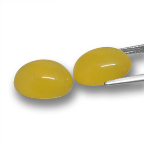 Agata naturale giallo da 11,90 ct, taglio ovale, traslucido