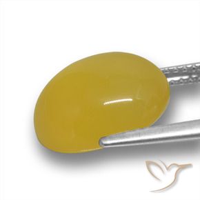 Agata Giallo medio naturale da 6.56 ct, Ovale, Traslucido