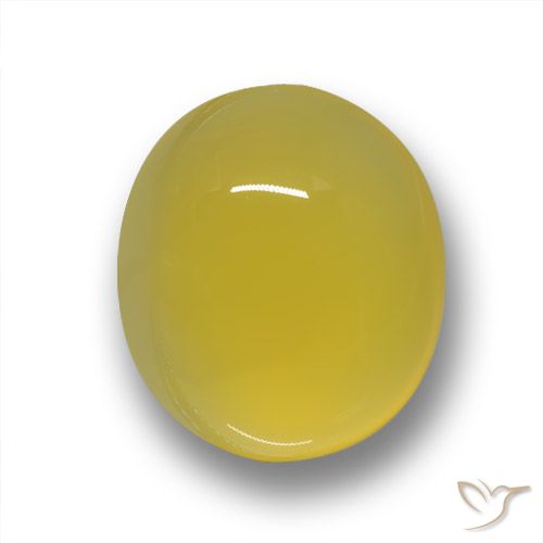 Agata naturale giallo da 4,24 ct, taglio ovale, traslucido