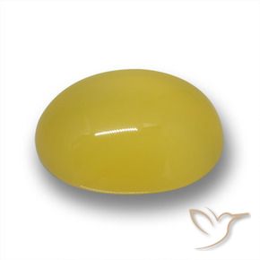 Agata naturale giallo da 4,24 ct, taglio ovale, traslucido