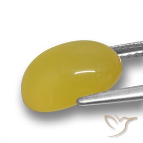 Agata naturale giallo da 4,24 ct, taglio ovale, traslucido