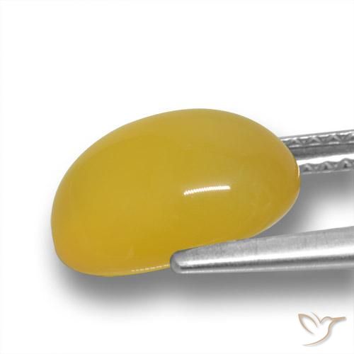 Agata Giallo miele naturale da 3.58 ct, Ovale, Traslucido
