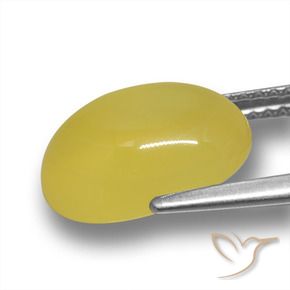 Agata Giallo Toscana naturale da 4.36 ct, Ovale, Traslucido