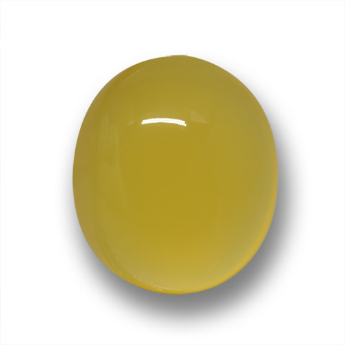Agata naturale giallo da 3,92 ct, taglio ovale, traslucido