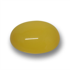 Agata naturale giallo da 3,92 ct, taglio ovale, traslucido