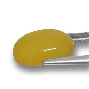 Agata naturale giallo da 3,92 ct, taglio ovale, traslucido