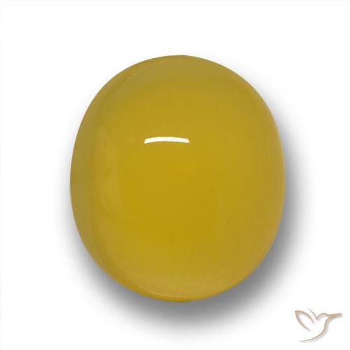 3.29ct Naturale Giallo intenso Agata, Ovale, Traslucido