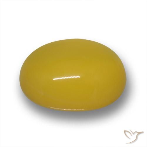 Agata Giallo intenso naturale da 3.29 ct, Ovale, Traslucido