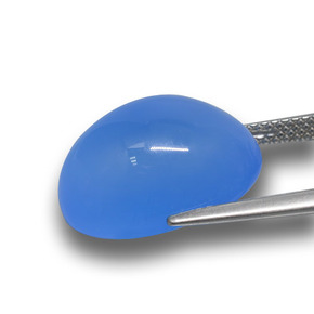 Agata Blu naturale da 13.20 ct, Taglio ovale, Traslucido