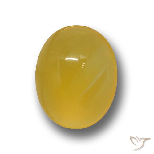 3.64ct Naturale Giallo intenso Agata, Ovale, Traslucido